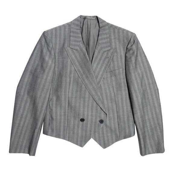 Peek & Cloppenburg (Germany) 70s Vintage Mohair Herringbone Edwardian Blazer : L
